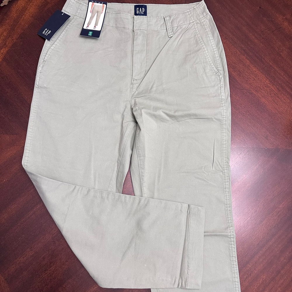NWT Gap Olive Green Slim Ankle Chino Pants Size 8 - Picture 1 of 11